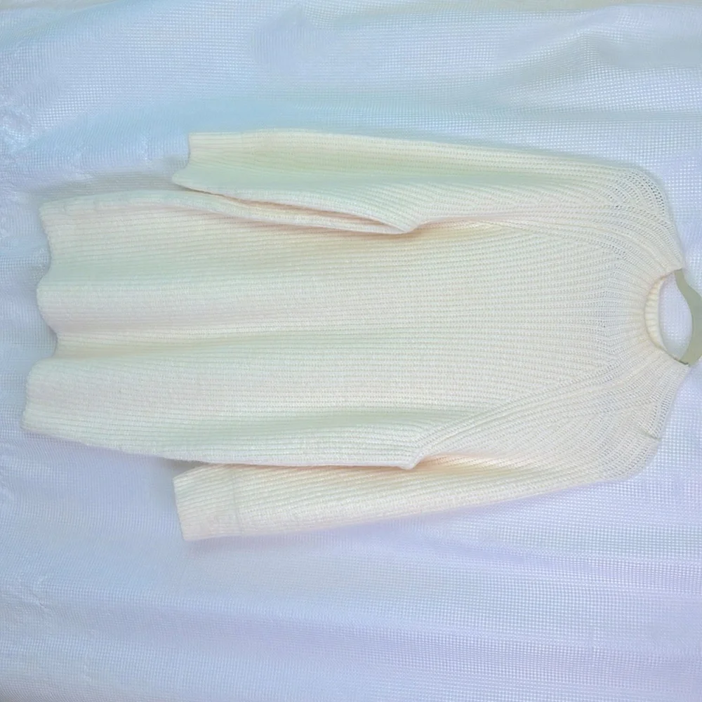 Express Sweater Dress - Ribbed Knit, Long Sleeve, Black, Size M - Picture 2 of 16